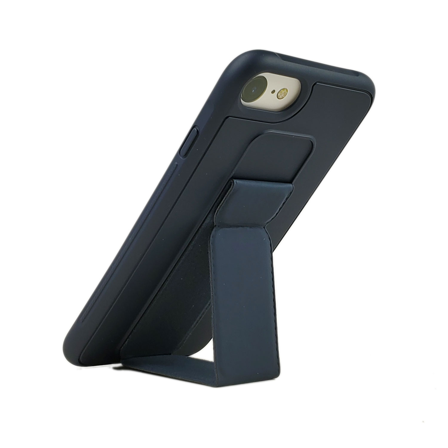 iPhone SE 2020 / 8 / 7 PU LEATHER Hand Grip Kickstand Case (Navy Blue)
